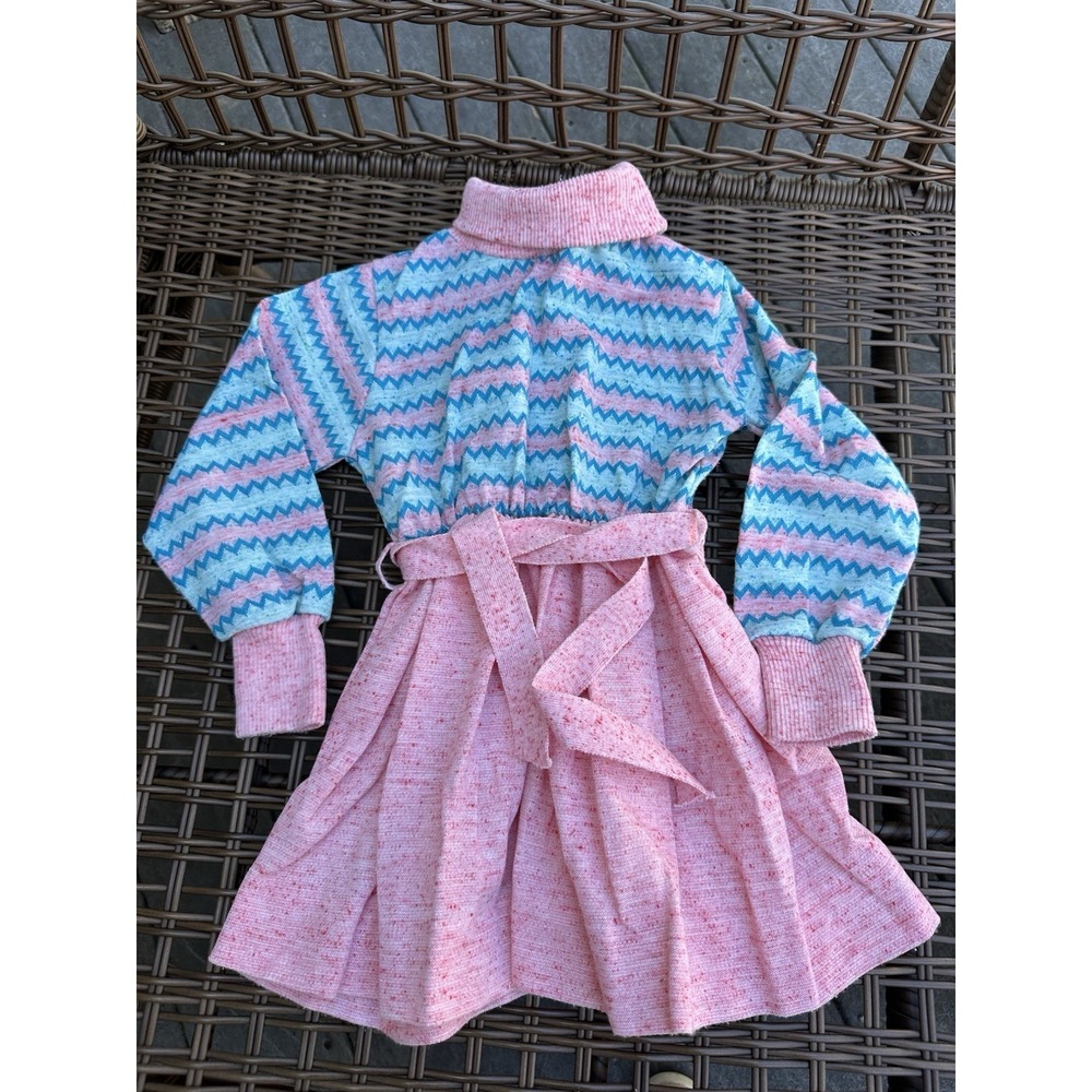 Vtg Health Tex chevron belted 1970s Dress Size 5